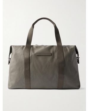 Horizn Studios Sofo L Leather And Grosgrain-trimmed Canvas Weekend Bag - Green