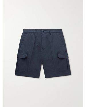 Loro Piana Straight-Leg Cotton And Linen-Blend Cargo Shorts - Blue