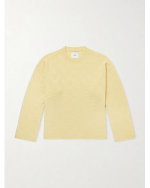The Elder Statesman Culver Checked Cashmere Jumper - Yellow