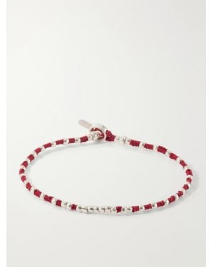 Mikia Braided Cord And Sterling Beaded Bracelet - Natural