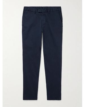 Thom Sweeney Straight-Leg Cotton-Blend Twill Trousers - Blue