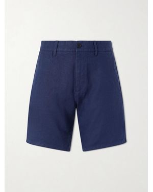 NN07 Aden 1454 Straight-Leg Linen Shorts - Blue