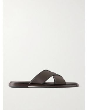ZEGNA Leather Sandals - Brown