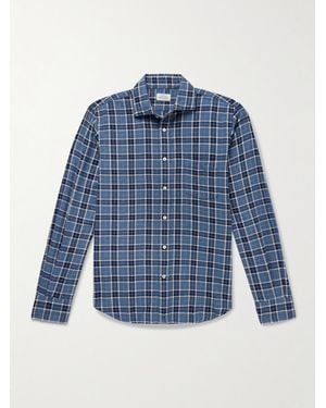 Hartford Paul Checked Cotton-Flannel Shirt - Blue