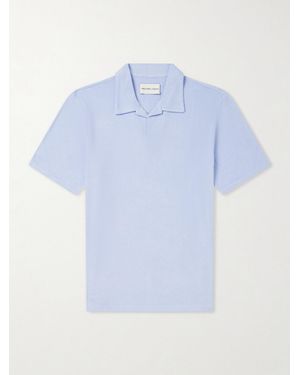 Frescobol Carioca Faustino Terry Cotton Blend Polo Shirts - Blue