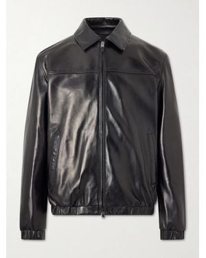 Canali Leather Jacket - Black