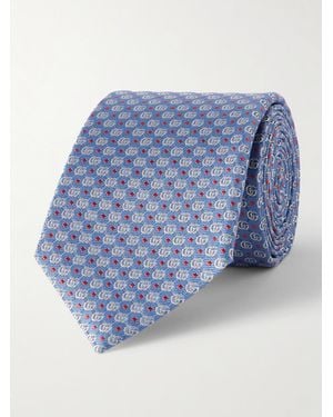 Gucci Krawatte aus Seiden-Jacquard mit Logomuster - Blau