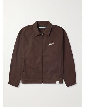 Neighborhood Cropped Logo-embroidered Twill Jacket - Brown