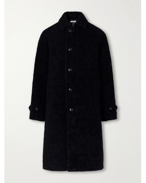 Blue Blue Japan Balmacaan Flocked Wool-Blend Loop-Yarn Coat - Blue