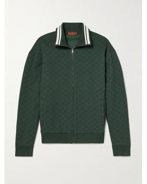 Gucci Logo-Jacquard Tech-Jersey Track Jacket - Green