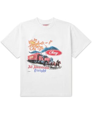 CHERRY LA Truck Logo-Print Cotton-Jersey T-Shirt - White