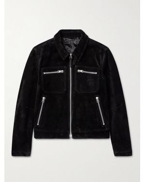 Tom Ford Cropped Suede Jacket - Black
