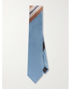 Dries Van Noten 7.5Cm Striped Silk-Twill Tie - Blue
