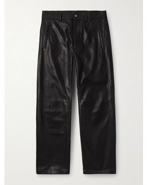 Fear Of God Straight-leg Full-grain Leather Trousers - Black