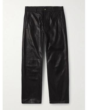 Fear Of God Straight-leg Full-grain Leather Trousers - Black