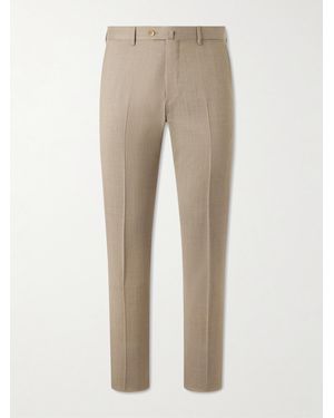 Caruso Straight-Leg Wool Suit Trousers - Natural