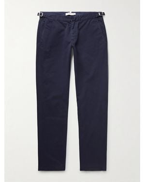 Orlebar Brown Fallon Straight-Leg Cotton-Blend Twill Trousers - Blue