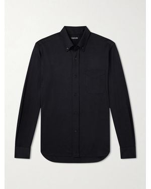 Tom Ford Silk And Cotton-Blend Shirt - Blue