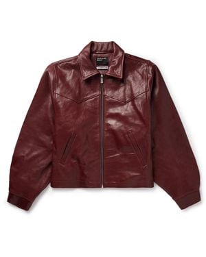 Enfants Riches Deprimes Principe De L'Amour Cropped Embroidered Leather Jacket