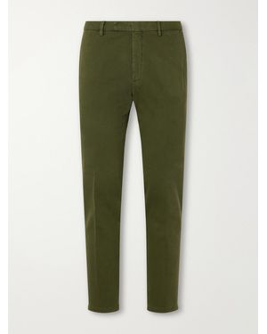 Boglioli Straight-Leg Stretch Cotton-Twill Suit Trousers - Green
