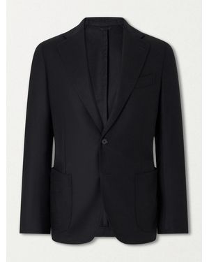 De Petrillo Posillipo Wool And Cashmere-Blend Twill Suit Jacket - Black
