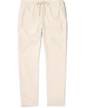 Frescobol Carioca Oscar Straight-Leg Linen And Cotton-Blend Drawstring Pants - Natural