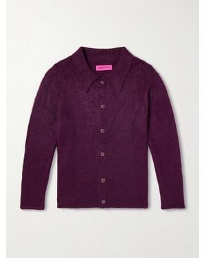 The Elder Statesman Thistle Alpaca-blend Cardigan - Purple