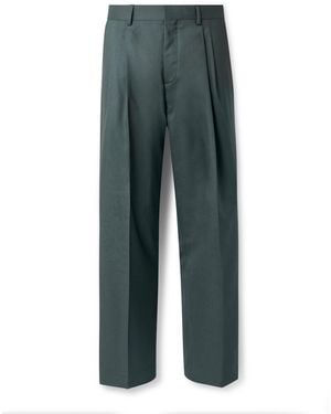MR P. Wide-Leg Pleated Wool Suit Pants - Green
