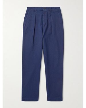 Blue Blue Japan Straight-Leg Sashiko Cotton Trousers - Blue