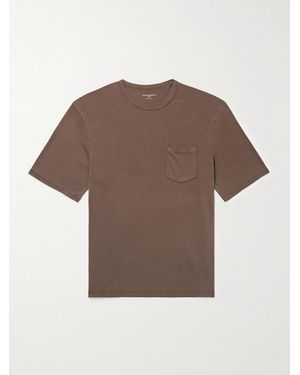 Officine Generale Benny Pigment-Dyed Lyocell And Cotton-Blend Jersey T-Shirt - Brown