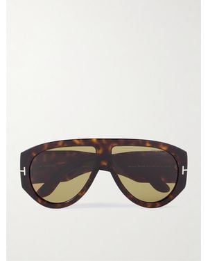Tom Ford Bronson Aviator-style Tortoiseshell Acetate Sunglasses - Black
