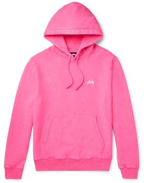 Stussy Stock Logo Hoodie - Pink