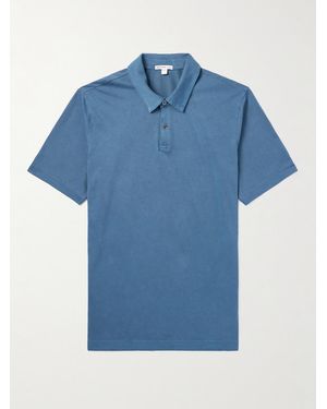 James Perse Supima Cotton-Jersey Polo Shirt - Blue