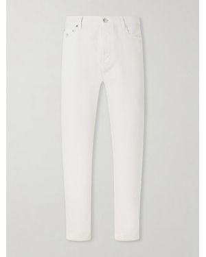 Brunello Cucinelli Slim-Fit Straight-Leg Logo-Embroidered Jeans - White