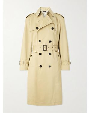 Tom Ford Double-Breasted Cotton And Silk-Blend Trench Coat - Natural
