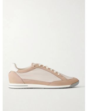 Brunello Cucinelli Suede-Trimmed Canvas Trainers - Natural