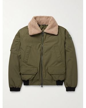 Canada Goose Chilliwack Recycled Wool-Blend Fleece And Shell Down Bomber Jacket - Green