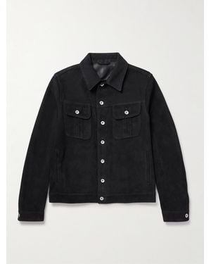 Valstar Davis Suede Trucker Jacket - Black