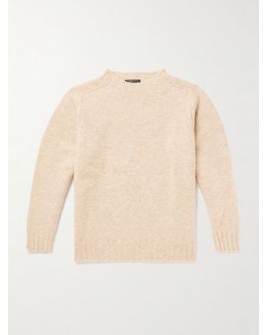 Beams Plus Shaggy Bernard Wool Jumper - Natural