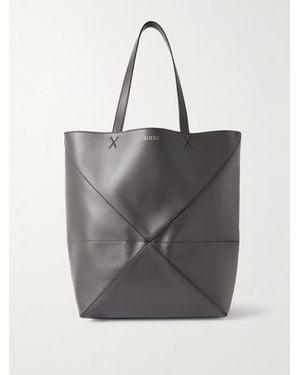 Loewe Puzzle Fold Xl Panelled Leather Tote Bag - Grey