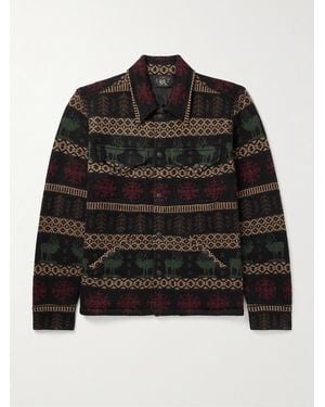 RRL Fair Isle Alpaca And Wool-blend Jacquard Overshirt - Black