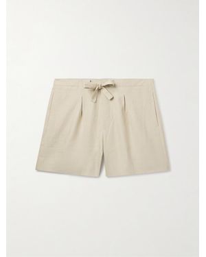 STÒFFA Straight-Leg Linen Drawstring Shorts - Natural