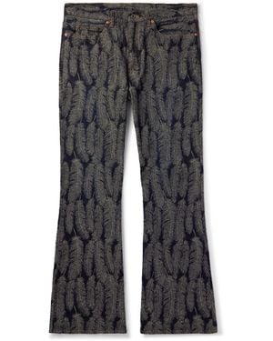 Kapital Magpie Slim-Fit Flared Jacquard Jeans - Gray