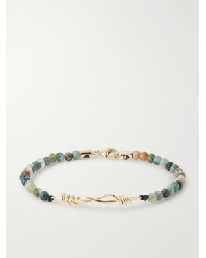 Luis Morais 14-Karat Agate Beaded Bracelet - Natural