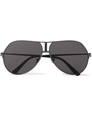 Tom Ford Rickie-02 Aviator-Style Gunmetal-Tone Sunglasses - Gray