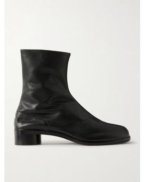 Maison Margiela Tabi Split-Toe Textured-Leather Ankle Boots - Black