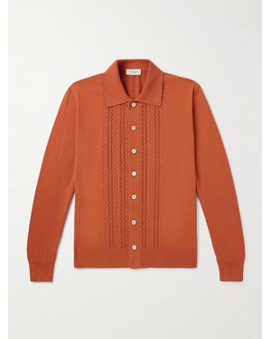 Piacenza 1733 Pointelle-Knit Cotton Shirt - Orange