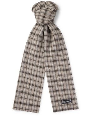 mfpen Appliquéd Checked Double-faced Wool-blend Scarf - White