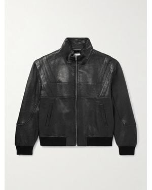 Saint Laurent Teddy Blouson aus vollnarbigem Leder - Schwarz