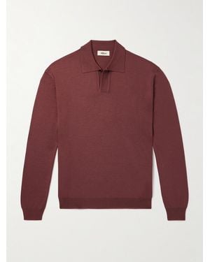 Altea Slim-fit Wool Polo Shirt - Red